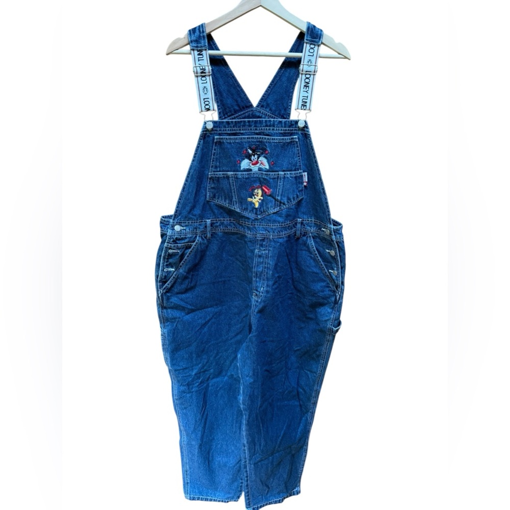 Vintage Looney Tunes Sylvester‎ & Tweety Denim Overalls